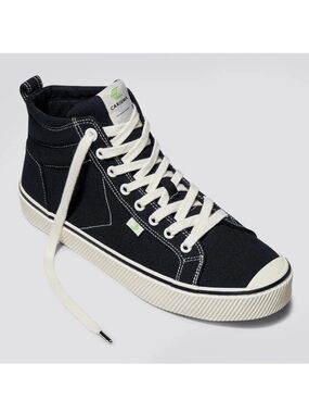 Cariuma womens High-Top Canvas Sneaker in Black with White Accents